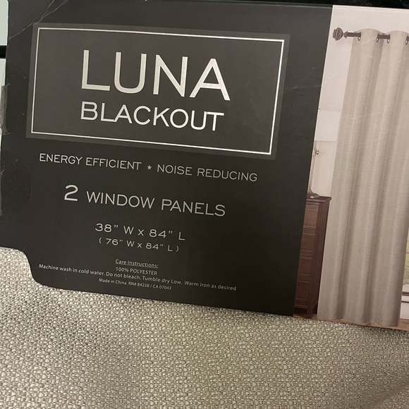 Luna Blackout Noise Reducing 84” Curtains - Set of 2 Panels - Metallic Beige - Picture 3 of 3